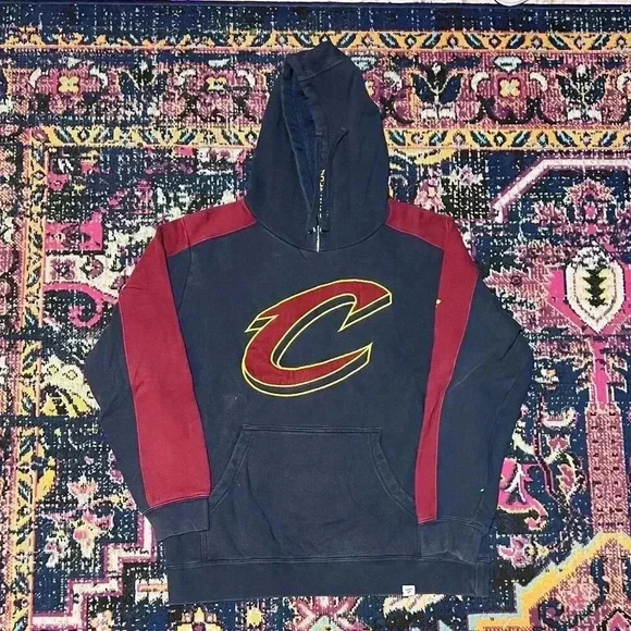 NBA Cavs Cavaliers Hoodie Men’s Size Medium Black/Red Fanatics - Picture 1 of 1